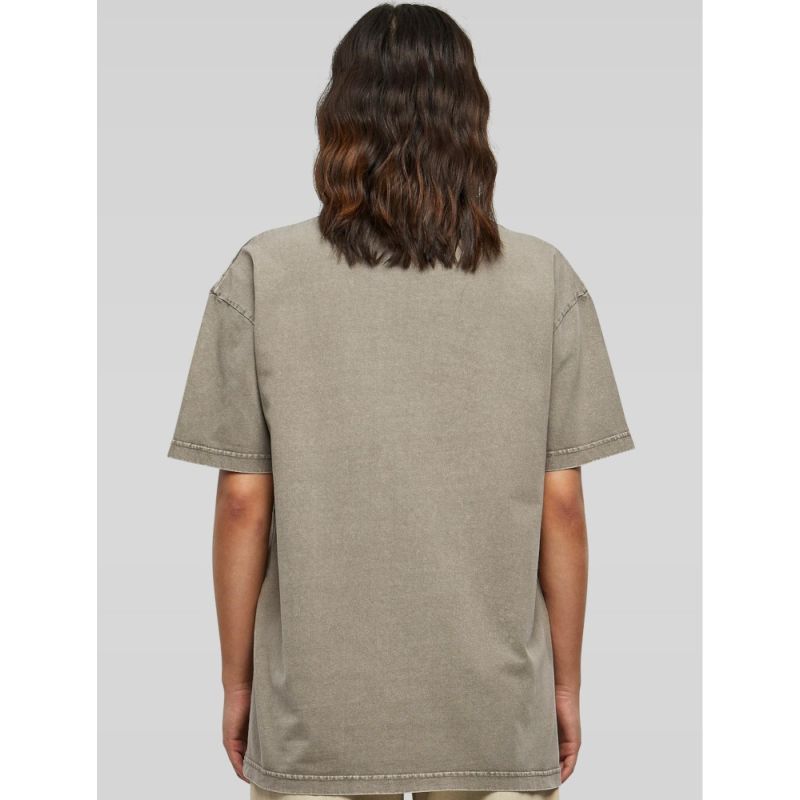 T-shirt femme décoloré, coupe ample, épaules tombantes, en coton, 220 g/m²