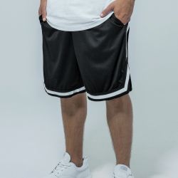 Short bicolore maille filet en polyester léger, 2 poches latérales, 130 g/m²