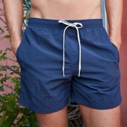 Short de plage décontracté, taille élastiquée, poches latérales, 120 g/m²