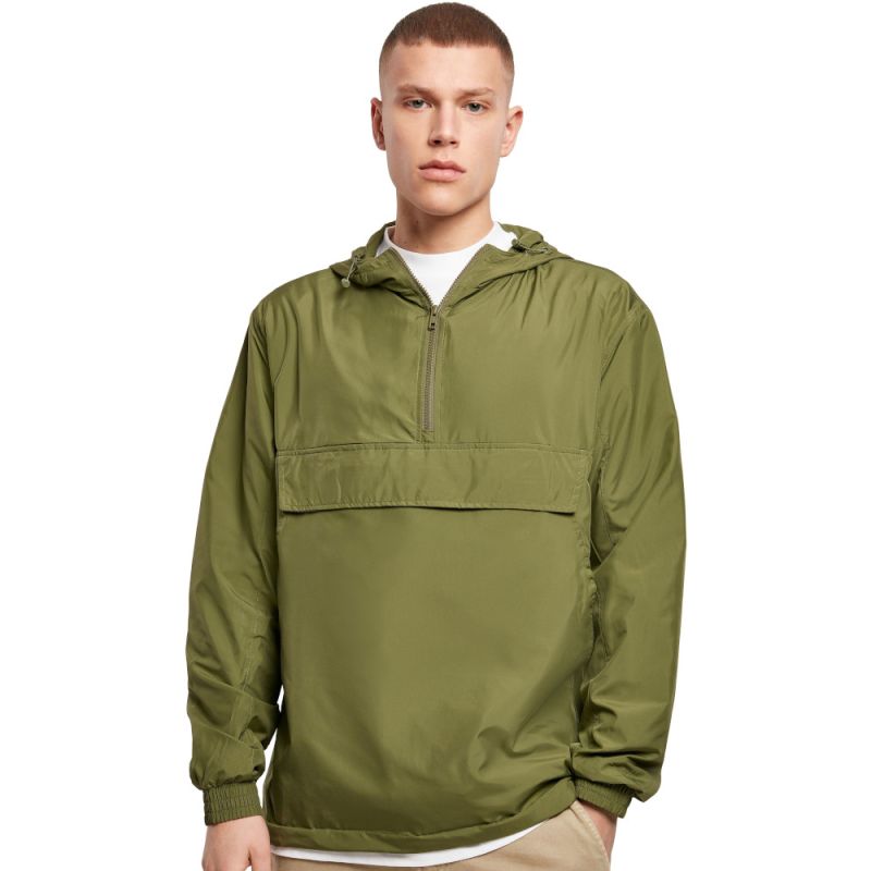 Veste demi-saison 1/4 zip en polyester léger, capuche ajustable