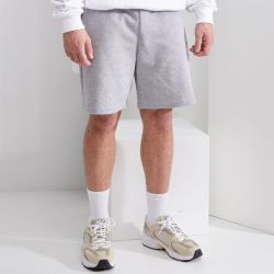 Short molletonné en coton, taille élastiquée, poches, 460 g/m²