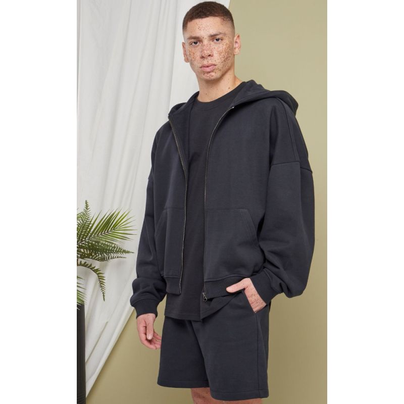 Short molletonné en coton, taille élastiquée, poches, 460 g/m²