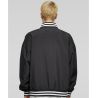 Veste baseball légère en polyester, col montant à rayures