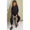 Jogging femme taille haute, taille élastiquée, bas de jambes resserrés, 300 g/m²