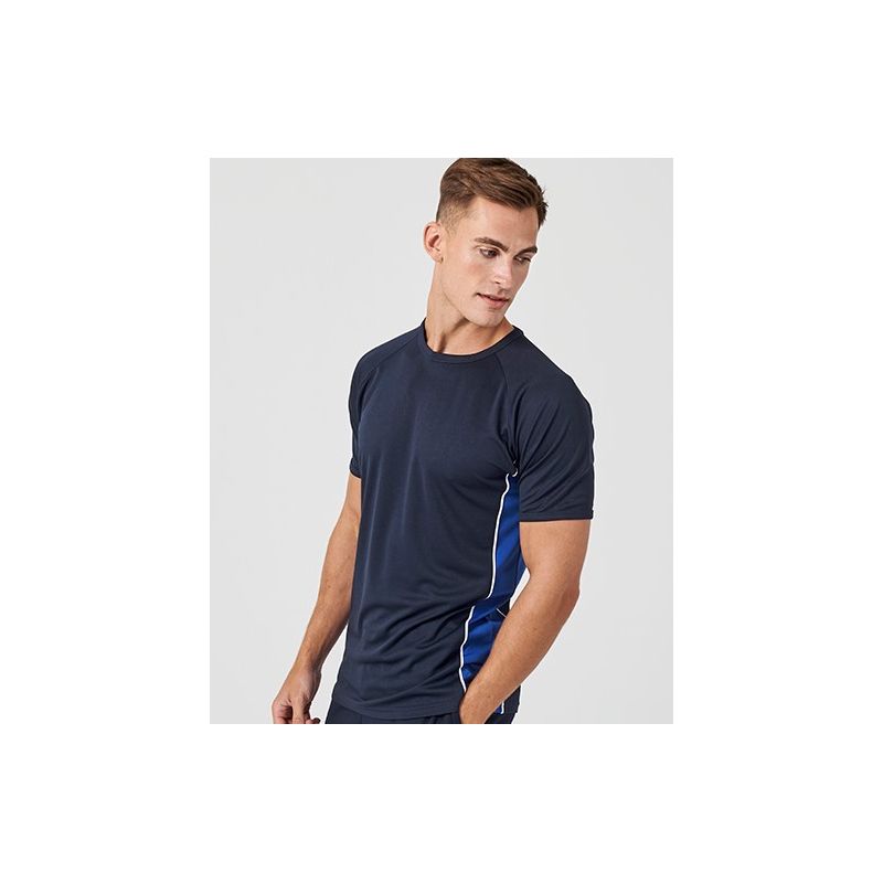 T-shirt Performance tricolore en polyester léger, manches raglan, 140 g/m²