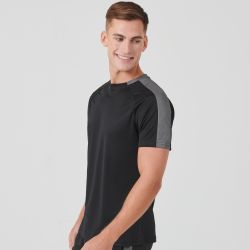 Tee-shirt d'équipe bicolore en polyester respirant, manches raglan, 273 g/m²