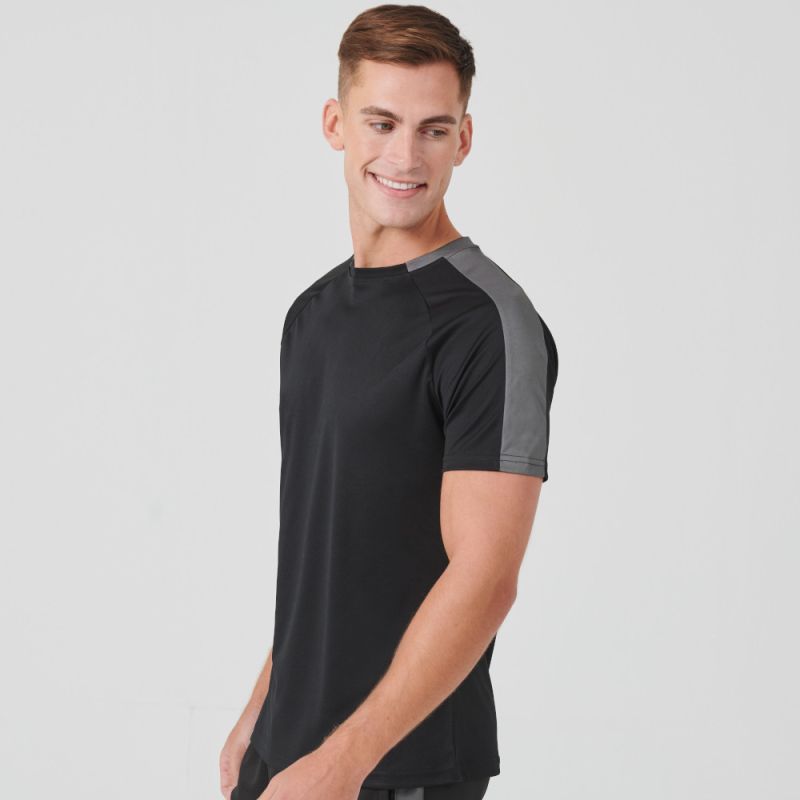 Tee-shirt d'équipe bicolore en polyester respirant, manches raglan, 273 g/m²