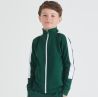 Veste de sport enfant grand zip contrasté en polyester, poches zippées, 250 g/m²