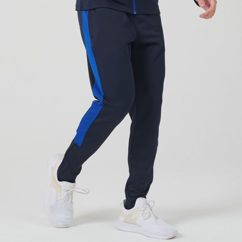 Pantalon de sport slim ajusté, poches zippées, taille élastiquée, 250 g/m²