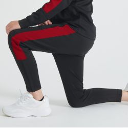 Pantalon de sport enfant slim ajusté, poches zippées, taille élastiquée, 250 g/m²