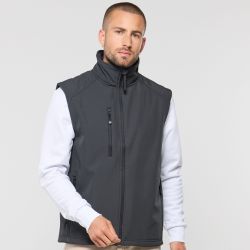 Bodywarmer softshell 3 couches, membrane respirante et imperméable, 340 g/m²