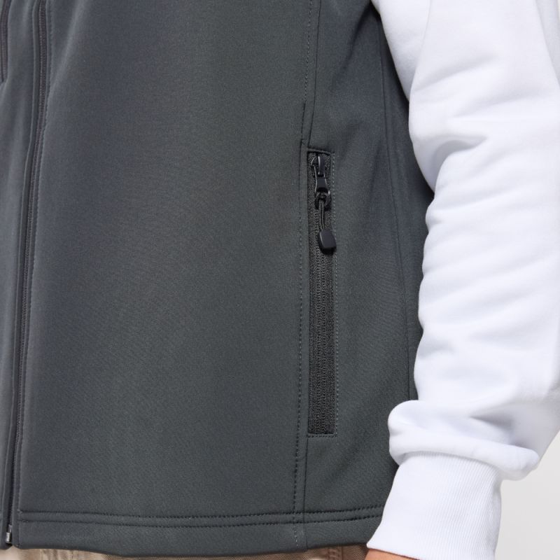 Bodywarmer softshell 3 couches, membrane respirante et imperméable, 340 g/m²