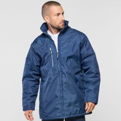 Parka matelassée ajustée, coupe-vent et imperméable, capuche dans le col, 210 g/m²