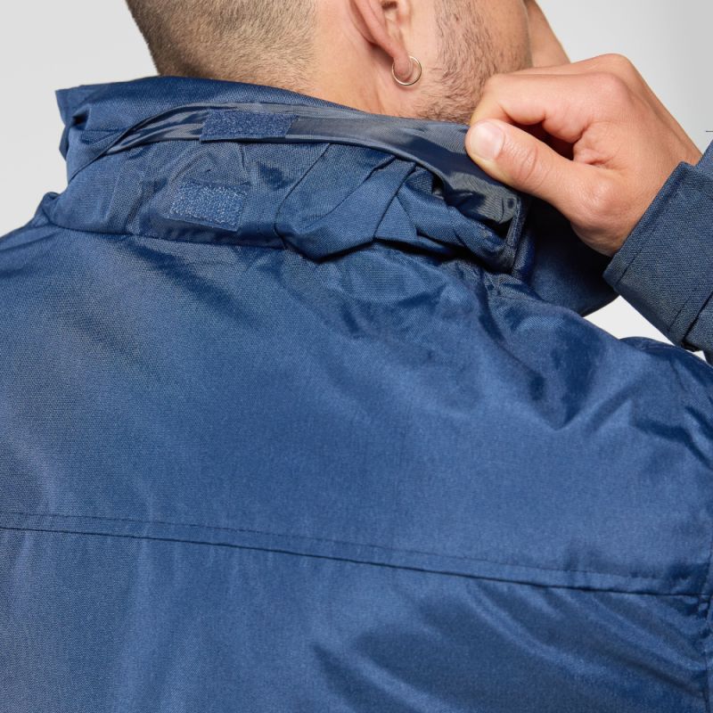 Parka matelassée ajustée, coupe-vent et imperméable, capuche dans le col, 210 g/m²