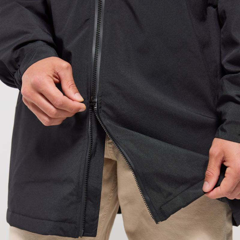 Parka longue et légère unisexe imperméable, 2 poches latérales