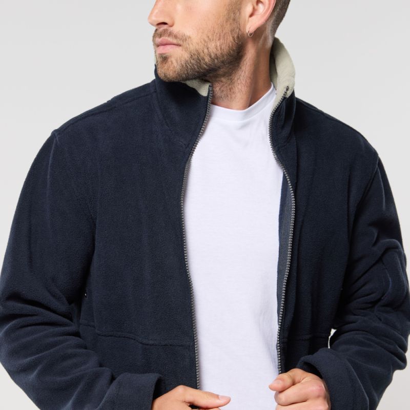 Veste polaire haute densité épaisse et chaude anti-peluche coupe-vent, 420 g/m²