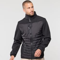 Blouson bi-matière doublé polaire déperlant et coupe-vent, 210 g/m²