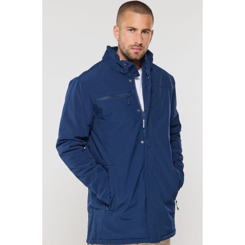Parka softshell homme 3 couches matelassées, coupe ajustée, 110 g/m²