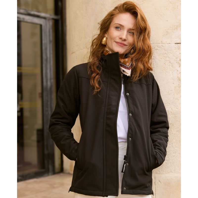 Parka softshell femme 3 couches matelassées, coupe ajustée, 110 g/m²