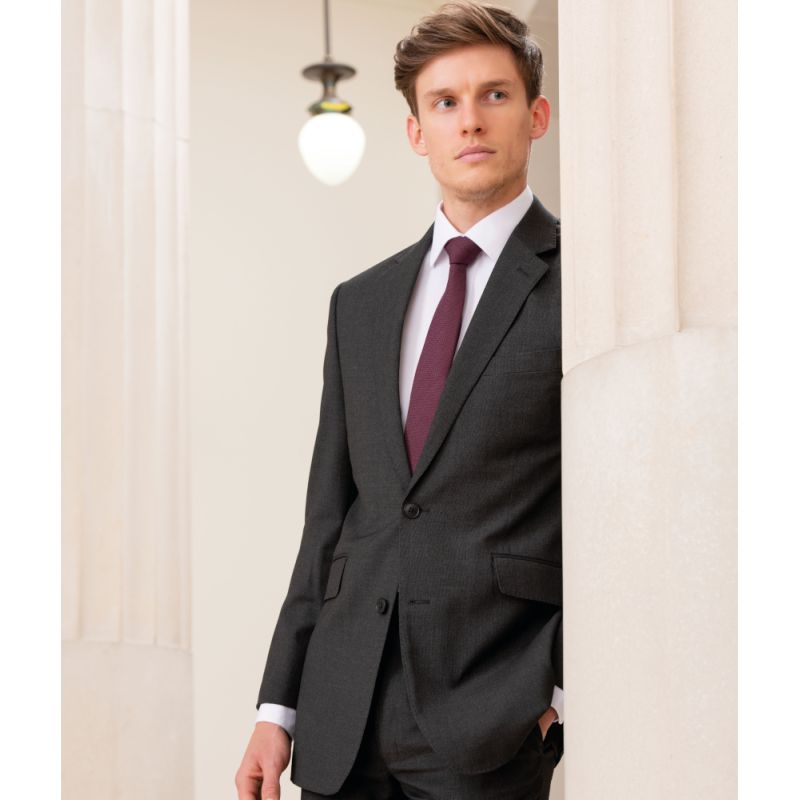 Veste de costume homme contemporaine 2 boutons, doublée, 270 g/m²