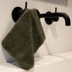 Gant de toilette en coton, boucle de suspension, 500 g/m²