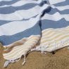 Fouta Marine en coton léger, séchage rapide, format 100 x 180 cm, 150 g/m²