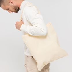 Sac shopper promo en coton léger, anses longues, 110 g/m²