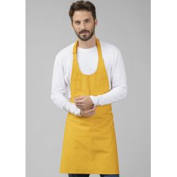Tablier à bavette sans poches en polycoton ajustable, 240 g/m²