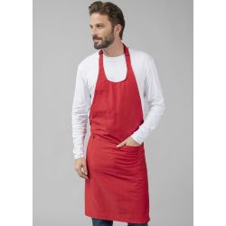 Tablier à bavette polycoton avec grande poche, ajustable, 240 g/m²