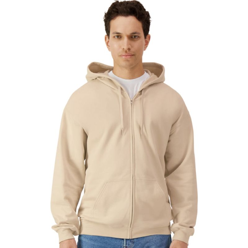 Sweat capuche zippé Midweight, capuche doublée, en coton ringspun, 285 g/m²