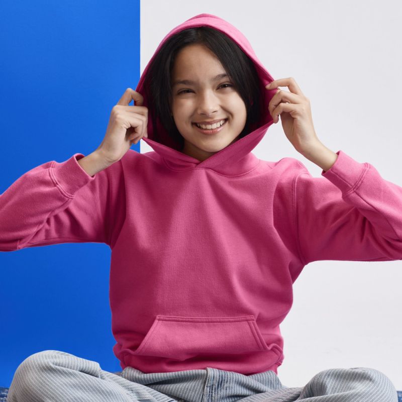 Sweat capuche enfant Midweight, capuche doublée, en coton ringspun, 285 g/m²