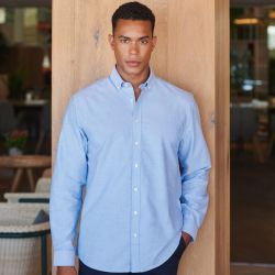 Chemise Oxford manches longues en coton infroissable, coupe décontractée, 150 g/m²