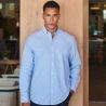 Chemise Oxford manches longues en coton infroissable, coupe décontractée, 150 g/m²
