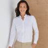 Chemise femme Oxford manches longues en coton infroissable, coupe droite, 150 g/m²