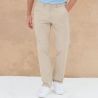 Pantalon homme chino slim en coton élastique, ceinture ajustable, 4 poches, 225 g/m²