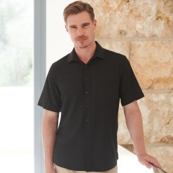 Chemisette respirante manches courtes en polyester léger, boutons nacrés, 115 g/m²
