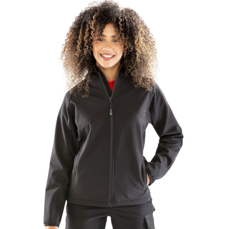 Veste softshell femme 3 couches en polyester recyclé, capuche réglable, 290 g/m²