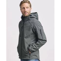 Veste softshell homme 3 couches capuche amovible NO LABEL, 310 g/m²