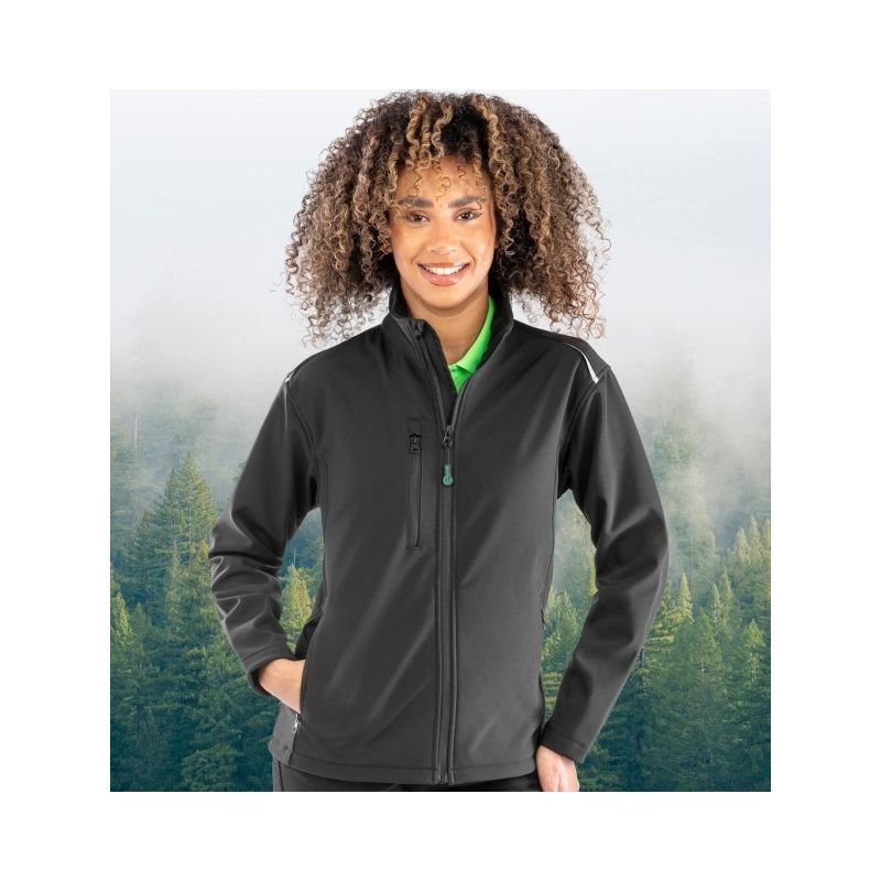 Veste softshell femme 3 couches imperméable en polyester recyclé, 300 g/m²