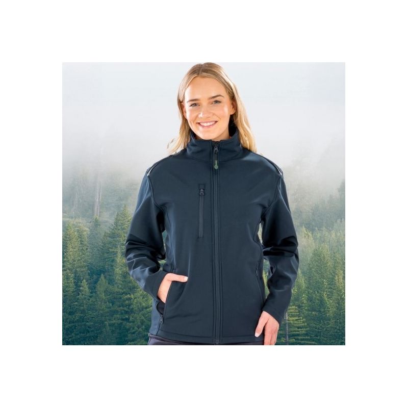 Veste softshell femme 3 couches imperméable en polyester recyclé, 300 g/m²
