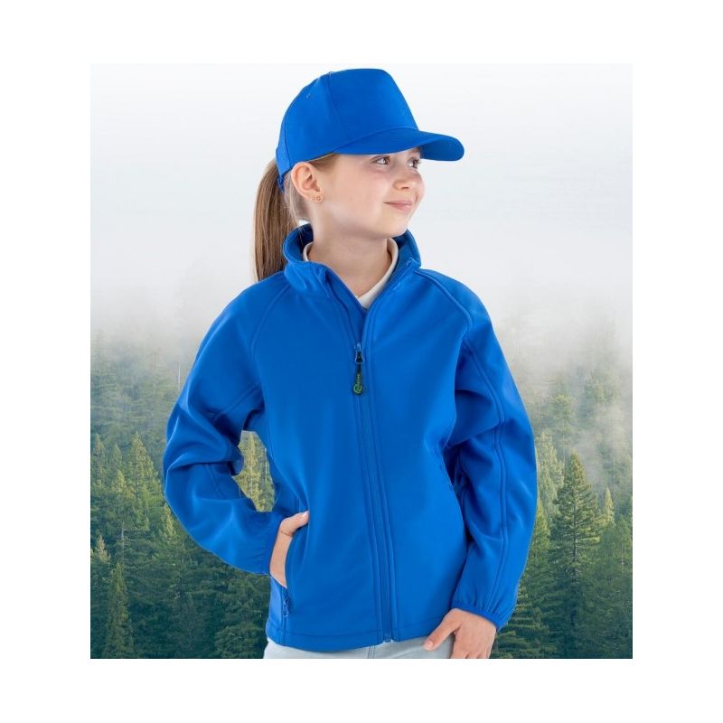 Veste softshell enfant 2 couches imperméable en polyester recyclé, 280 g/m²