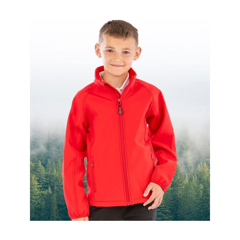 Veste softshell enfant 2 couches imperméable en polyester recyclé, 280 g/m²