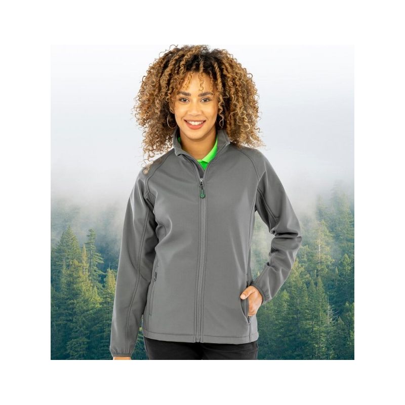 Veste softshell femme 2 couches imperméable en polyester recyclé, 280 g/m²