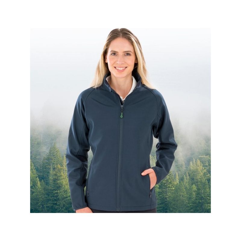 Veste softshell femme 2 couches imperméable en polyester recyclé, 280 g/m²