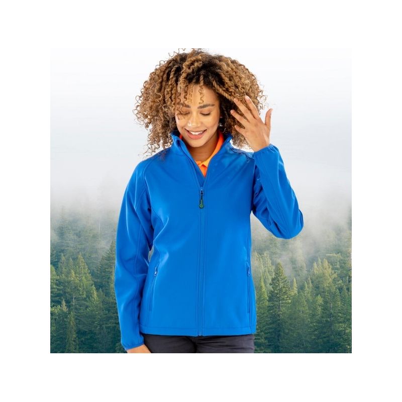 Veste softshell femme 2 couches imperméable en polyester recyclé, 280 g/m²