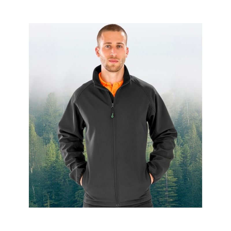 Veste softshell homme 2 couches imperméable en polyester recyclé, 280 g/m²