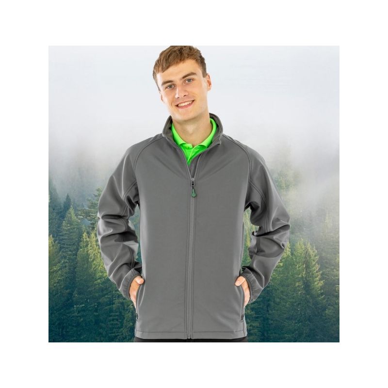 Veste softshell homme 2 couches imperméable en polyester recyclé, 280 g/m²