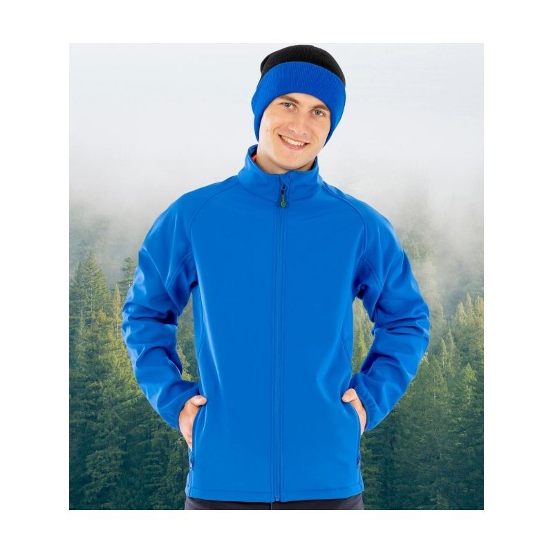 Veste softshell homme 2 couches imperméable en polyester recyclé, 280 g/m²