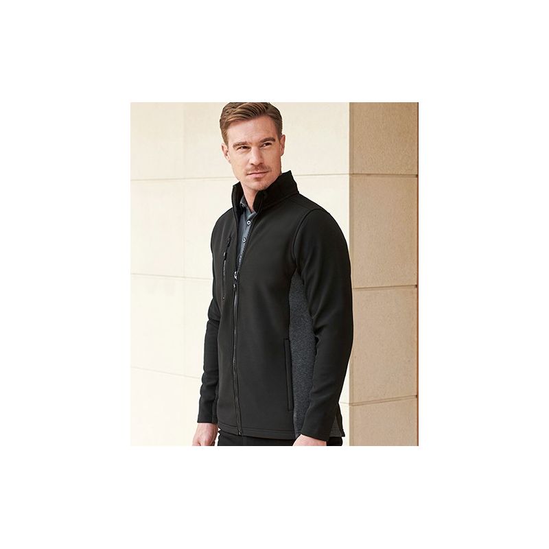 Veste softshell unisexe contemporaine avec micropolaire étanche, 320 g/m²