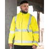 Veste softshell de sécurité Hi-Vis, coupe-vent avec doublure en polaire isolante, 300 g/m²